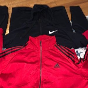 Nike and Adidas zip up jackets bundle